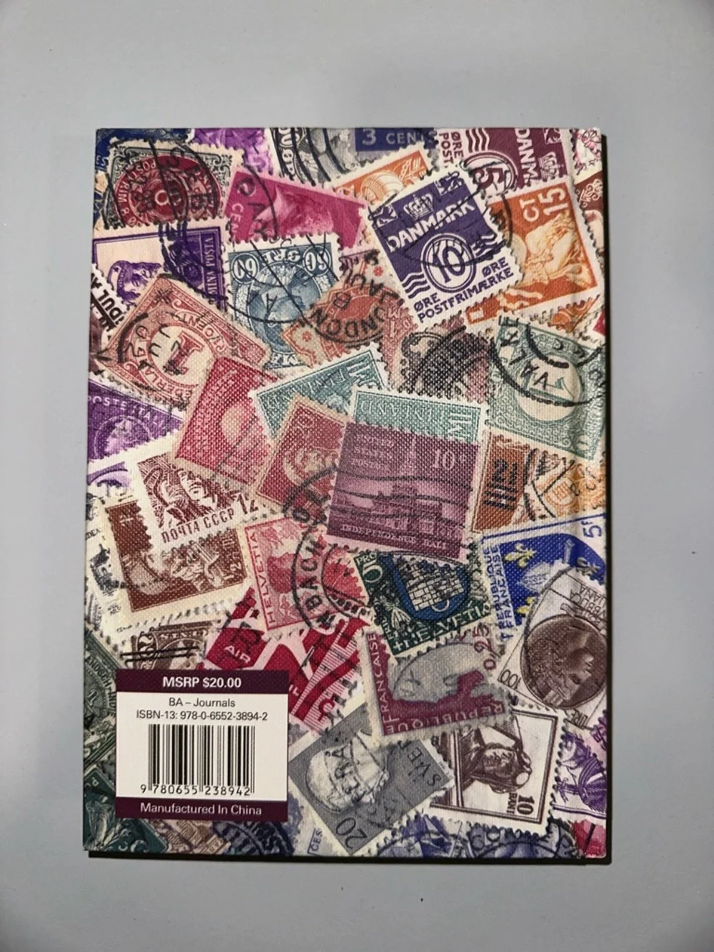 Lake Press Hard Cover Vintage Postage Stamp Print Textured Indented Journal